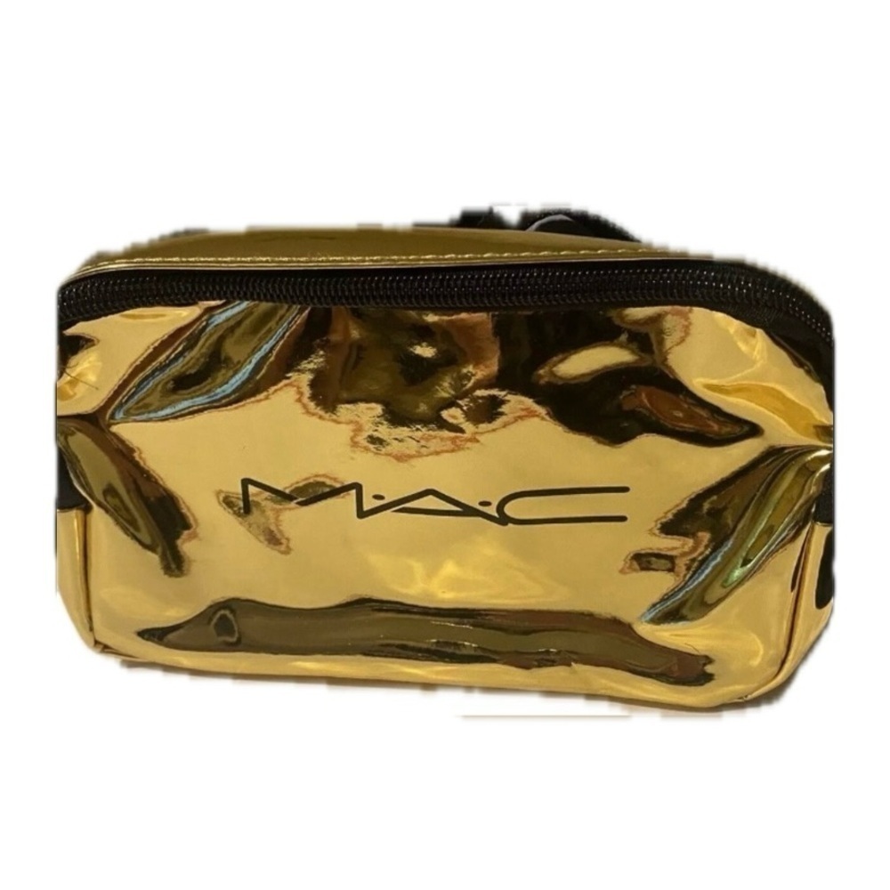 MAC Gold & Black Belt Bag, Zip Closure Adjustable Strap (Empty)